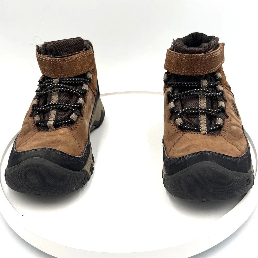 Keen Kids Brown Black Waterproof Hiking Boots 1029610 Size US 12 EU 30
